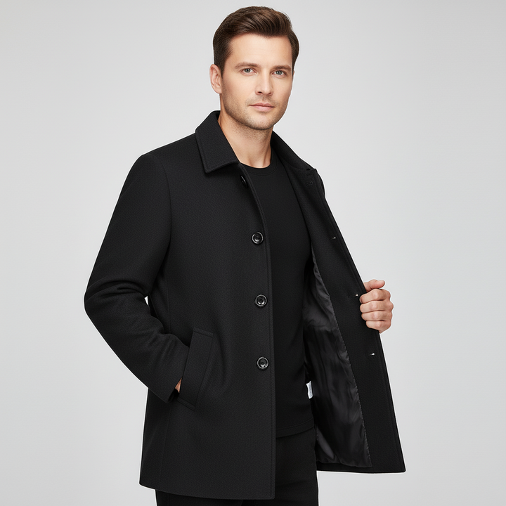 Drune | Trenchcoat Einreiher Tailliert Wintertrenchcoat