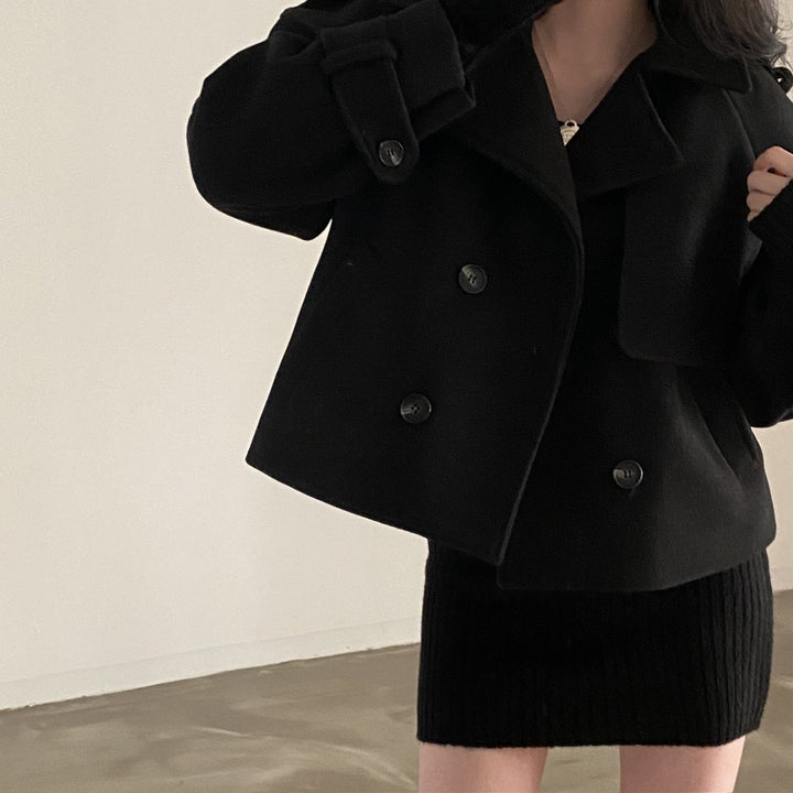 Drune | Trenchcoat Doppelreihig Übergröße Wolltrenchcoat Damenjacken