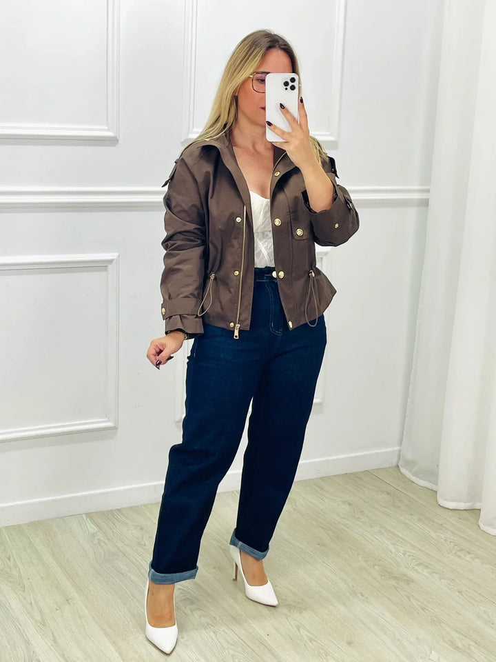 Drune | Trenchcoat Taille mit Kordel Herbst Trenchcoat Damenjacke