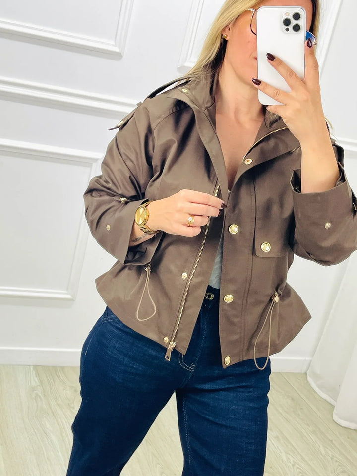 Drune | Trenchcoat Taille mit Kordel Herbst Trenchcoat Damenjacke