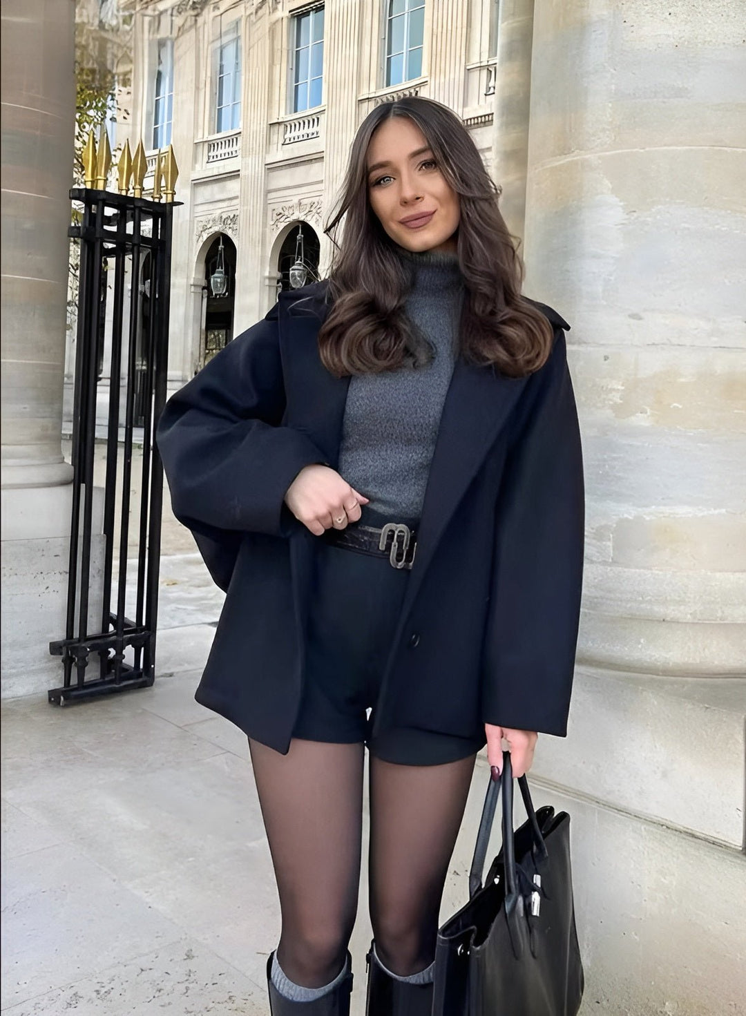 Drune | Wollmantel Einfachknopf Übergröße Winter Trenchcoat Damenbekleidung