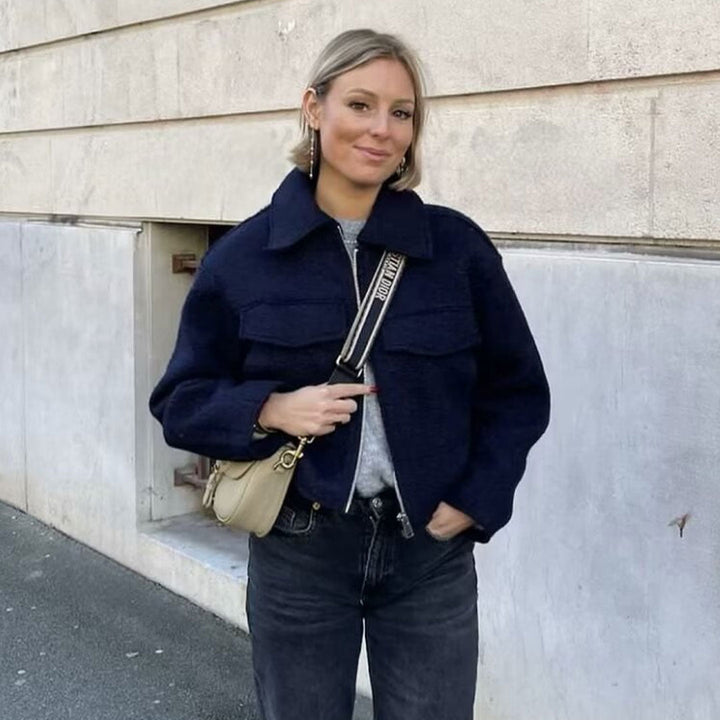 Drune | Damen Bomberjacke mit Reißverschluss und großen Taschen
