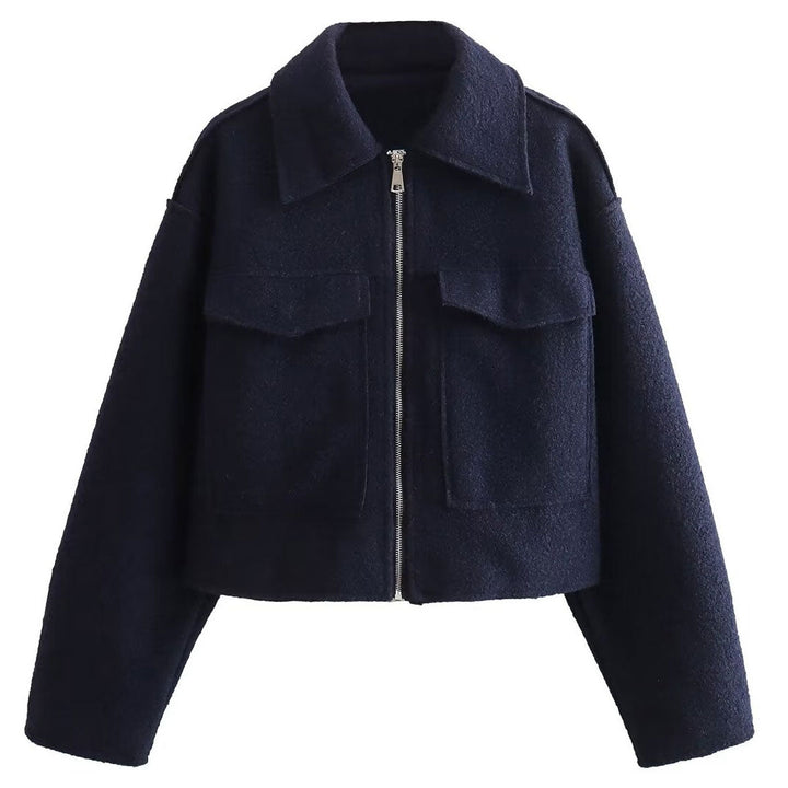 Drune | Damen Bomberjacke mit Reißverschluss und großen Taschen