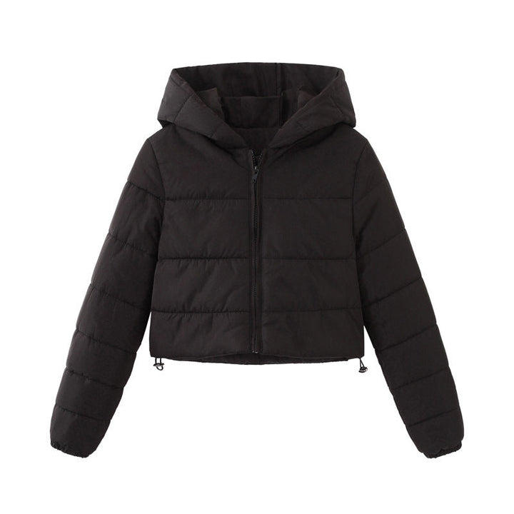 Drune | Damen Kurze Pufferjacke mit Kapuze und Reißverschluss