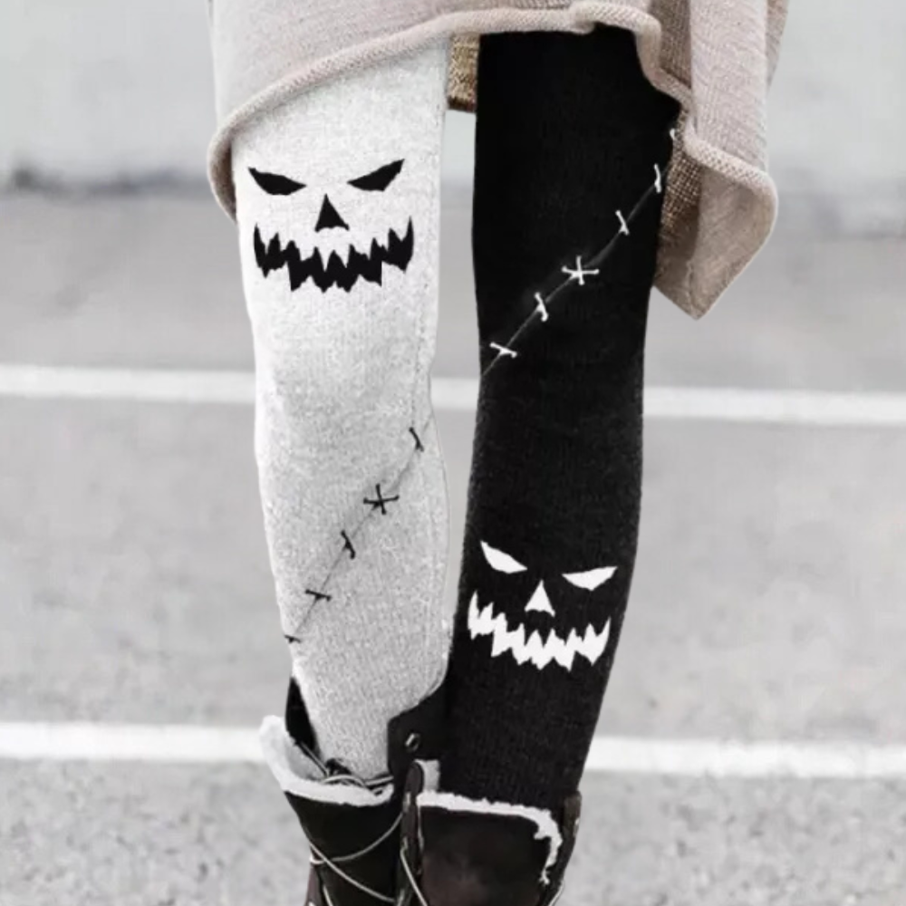 Drune | Leggings Enganliegend Weicher und Atmungsaktiver Strick Geometrisches Muster Vollständig Länglich