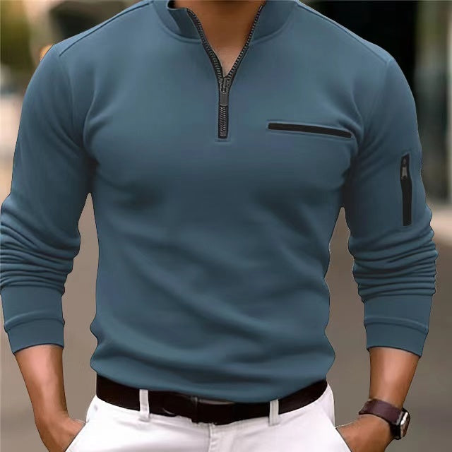 Drune | Herrenpullover Mit Reißverschluss Und Taschen