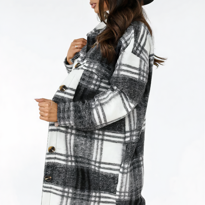 Drune | Lange karierte Winterjacke