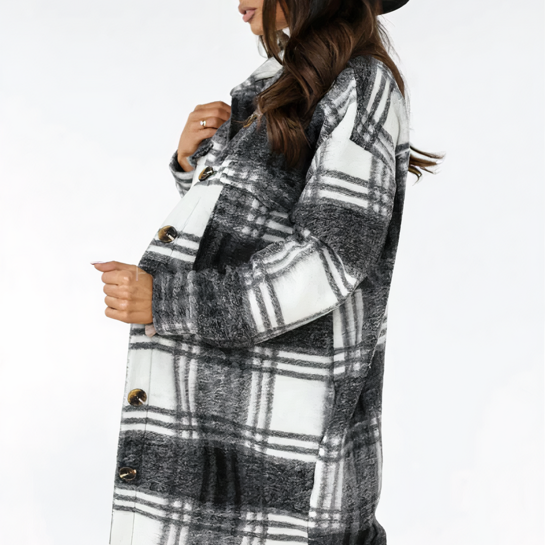Drune - Lange Karierte Winterjacke