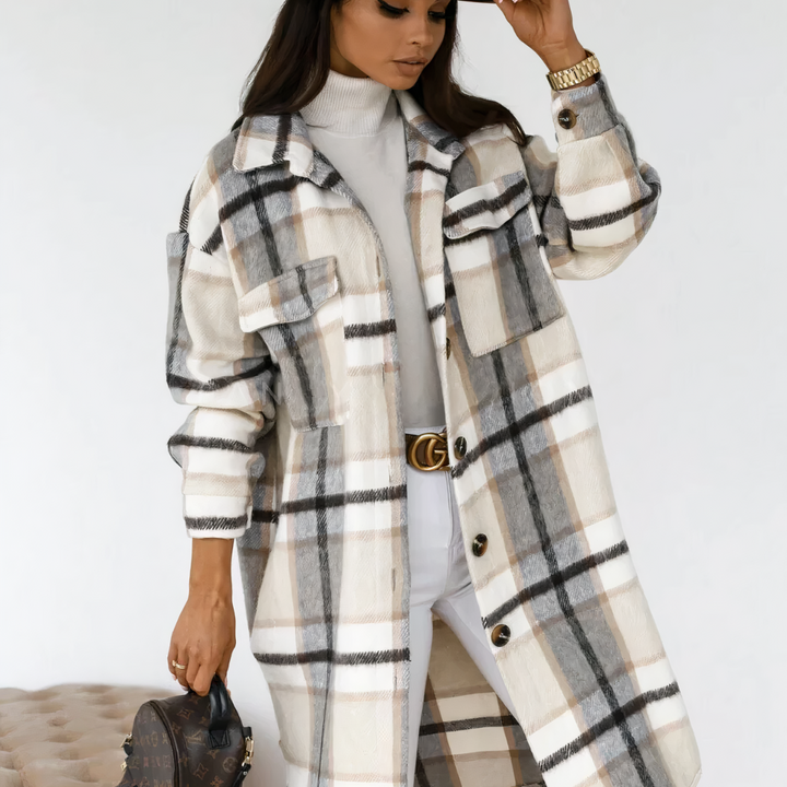 Drune - Lange Karierte Winterjacke