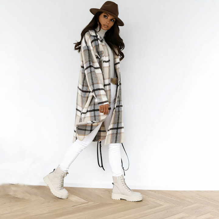 Drune - Lange Karierte Winterjacke