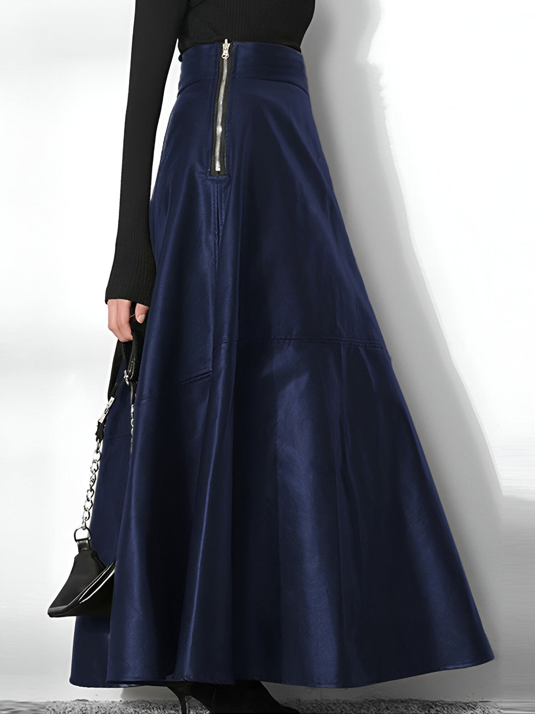 Drune | Eleganter PU-Leder Maxi-Rock