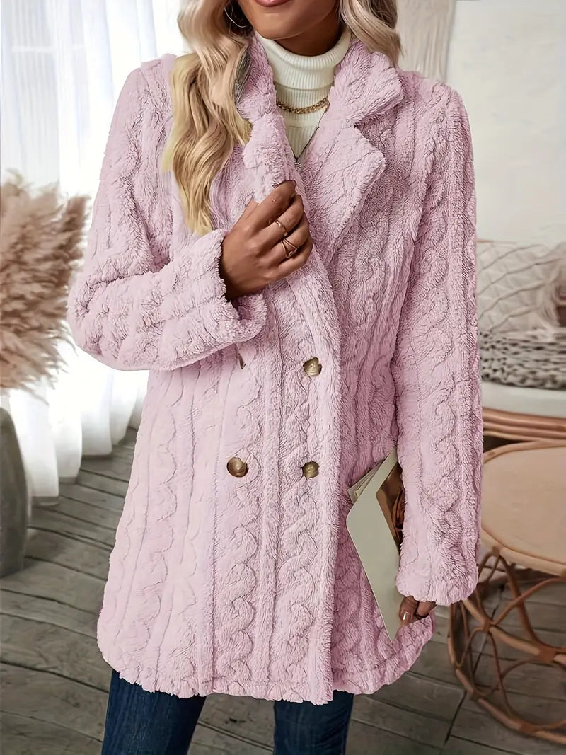 Drune | Langer Strickmantel Mit Revers Für Damen - Winter