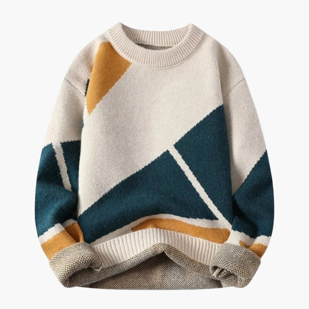 Drune | Pullover Casual Strickpullover mit modernem Print für Alltag und Freizeit