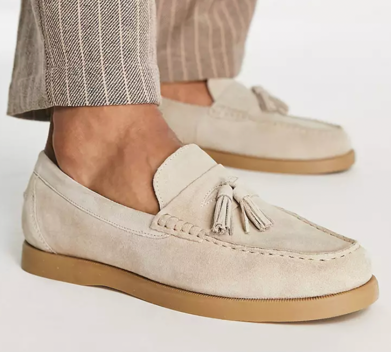 Drune | Schuhe Slipper Slim Fit Weicher Stoff Quasten Detail Slip on Smarter Stil