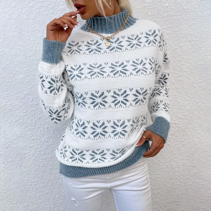 Drune | Strickpullover Mit Schneeflockenmuster Für Frauen