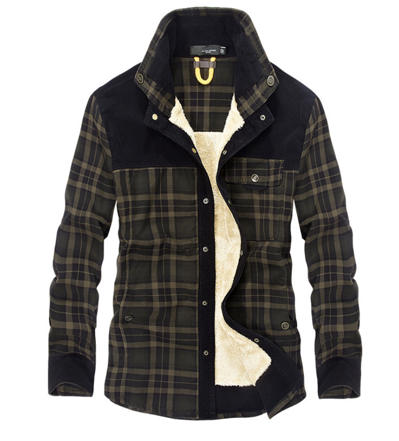 Drune | Herren-Flanell-Winterjacke mit hohem Kragen
