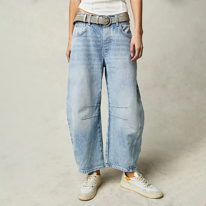 Drune | Damen Weite Beinhose Denim