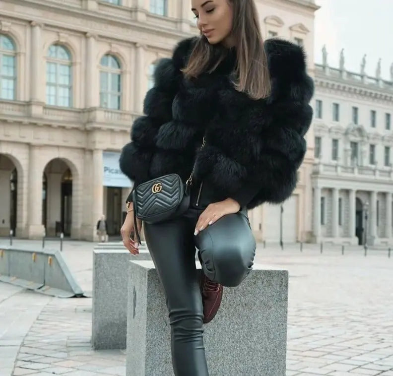 Drune | Damen Hochwertiger Imitasionspelz Winterjacke mit Luxuriösem Design und Bequemem Schnitt