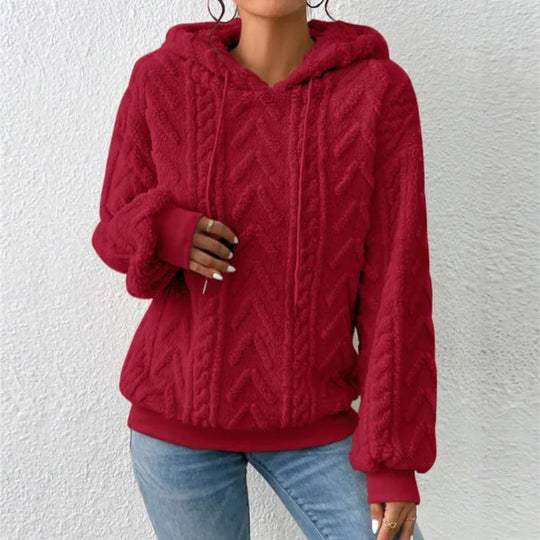 Drune | Lässiger Herbst Teddy Fleece Hoodie für Frauen
