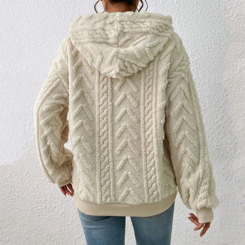 Drune | Lässiger Herbst Teddy Fleece Hoodie für Frauen