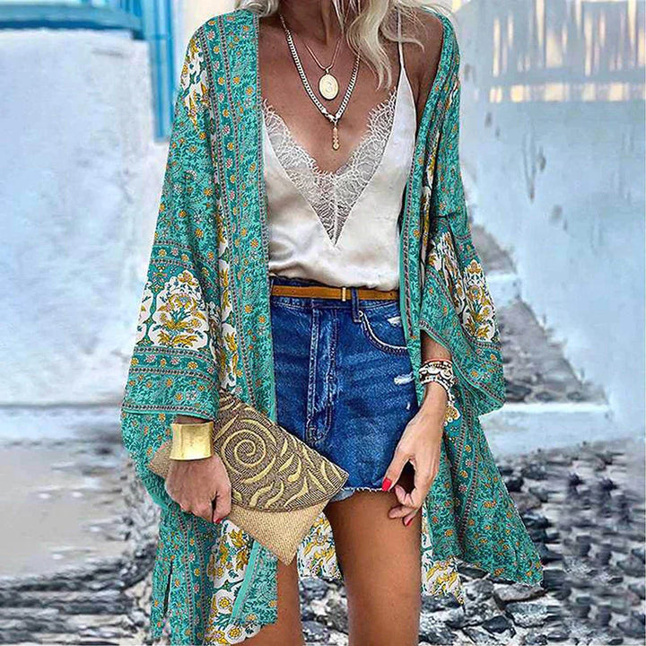 Drune | Damen Cardigan In Voller Länge Kimono Stil