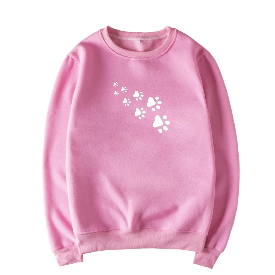 Drune | Damenpullover aus Fleece mit Bärenpfoten-Druck
