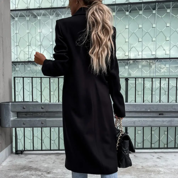 Drune | Mantel Wollscher Winter Trenchcoat mit Knopfverschluss für Damen
