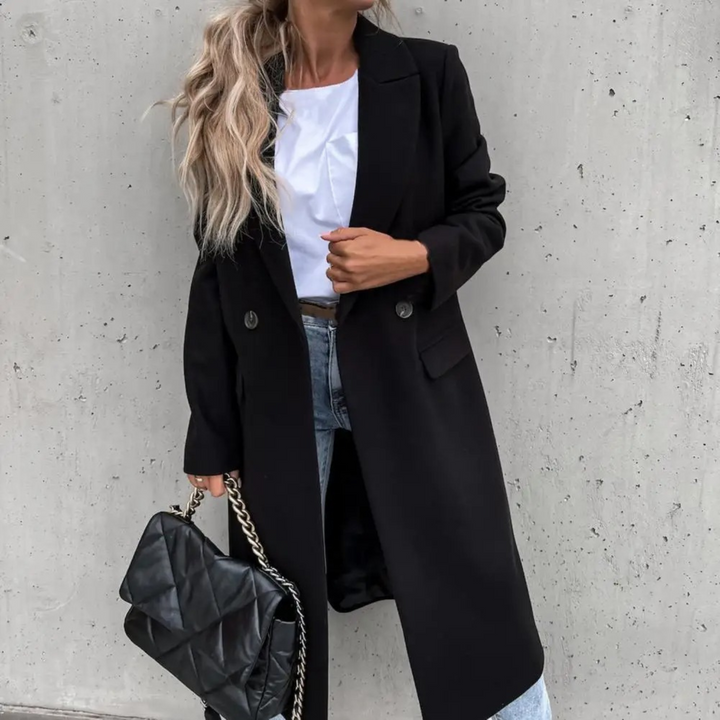 Drune | Mantel Wollscher Winter Trenchcoat mit Knopfverschluss für Damen