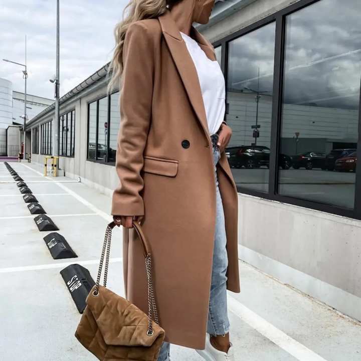 Drune | Mantel Wollscher Winter Trenchcoat mit Knopfverschluss für Damen