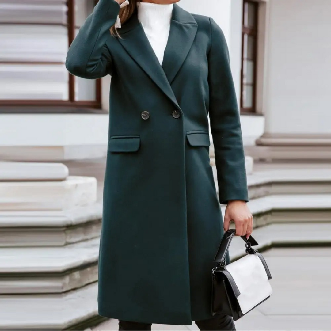 Drune | Mantel Wollscher Winter Trenchcoat mit Knopfverschluss für Damen
