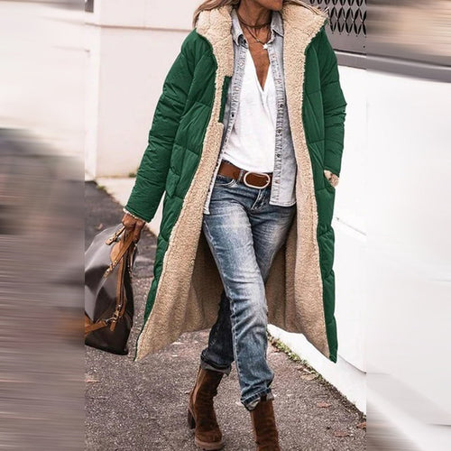 Drune | Winterjacke Fleece Gefüttert Kapuze Pufferjacke Übergangsjacke Damen