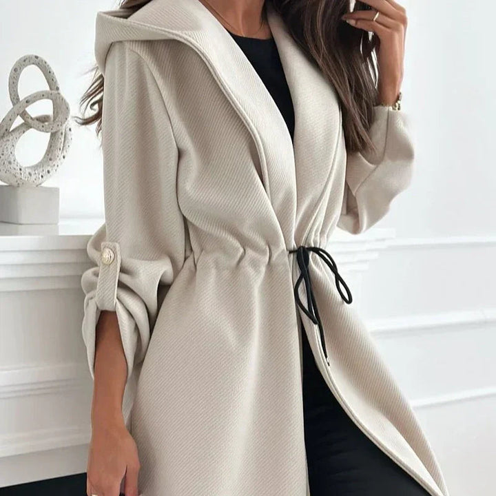 Drune | Damen Lange Winterjacke mit Kapuze und Zugband