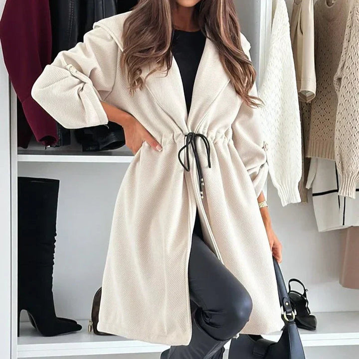 Drune | Damen Lange Winterjacke mit Kapuze und Zugband