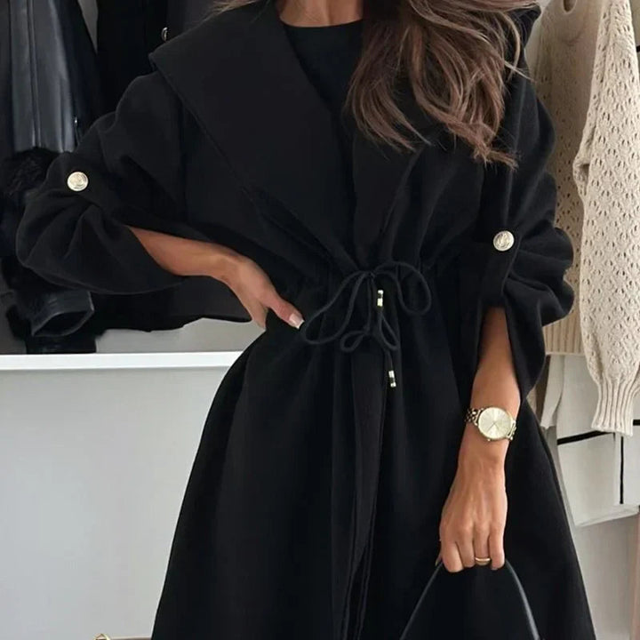 Drune | Damen Lange Winterjacke mit Kapuze und Zugband