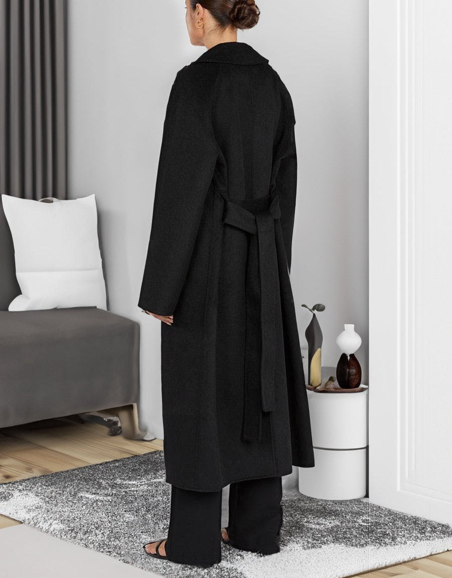 Drune | Damen Lange Winterjacke mit Klassischem Stil und Offener Vorderseite