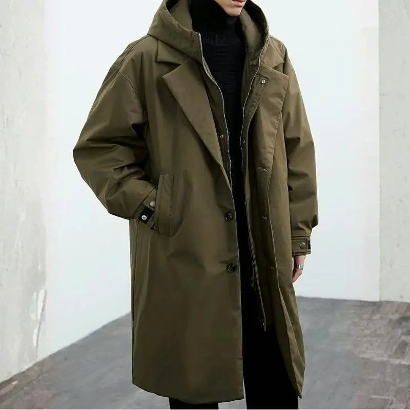 Drune | wasserdichter Puffer-Trenchcoat für Herren mit Kapuze