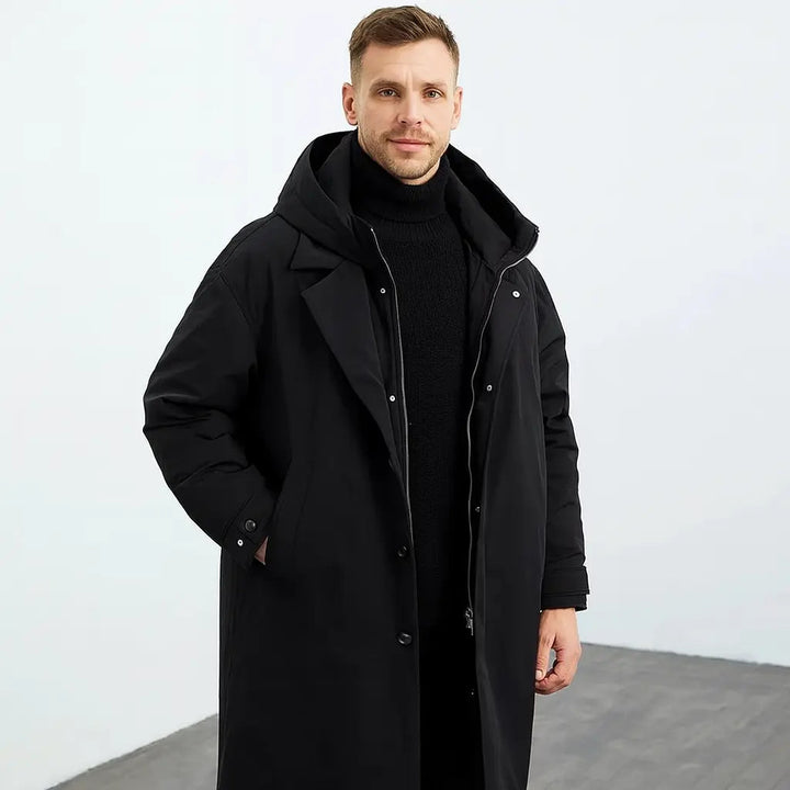 Drune | wasserdichter Puffer-Trenchcoat für Herren mit Kapuze
