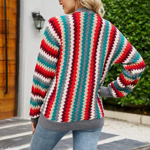 Drune | Bunter Strick Strickjacke