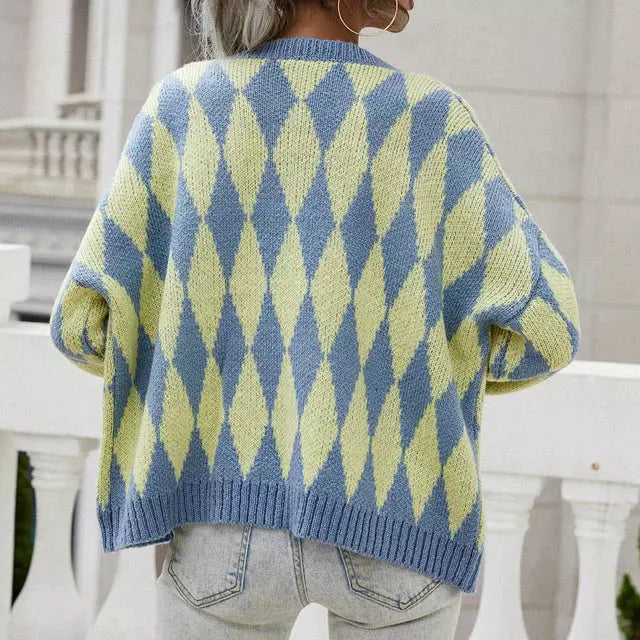Drune | Geometrische Strickjacke