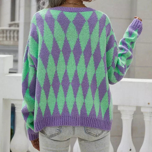 Drune | Geometrische Strickjacke
