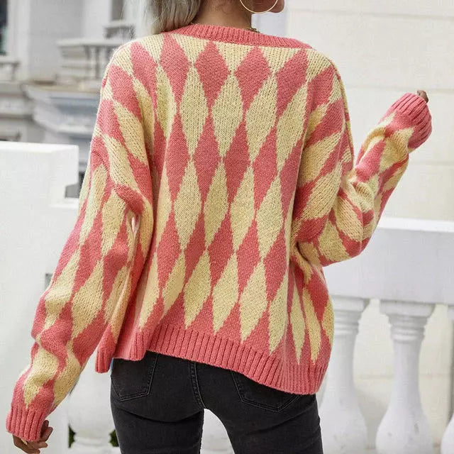 Drune | Geometrische Strickjacke