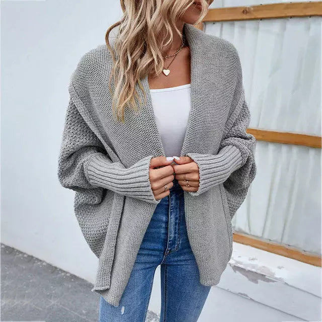 Drune | Einfarbige Elegante Strickjacke Für Alltag