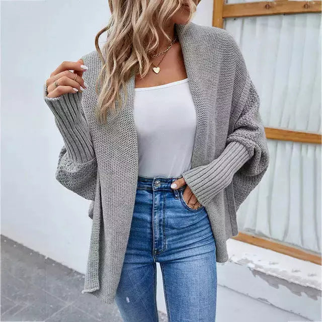 Drune | Einfarbige Elegante Strickjacke Für Alltag