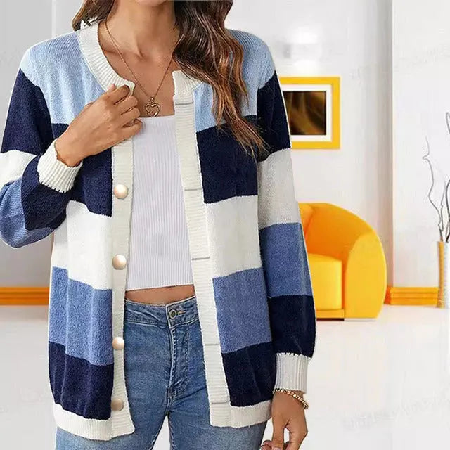 Drune | Gestreifte Strickjacke Mit Sanften Farbtönen