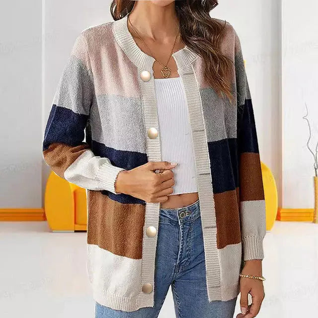 Drune | Gestreifte Strickjacke Mit Sanften Farbtönen
