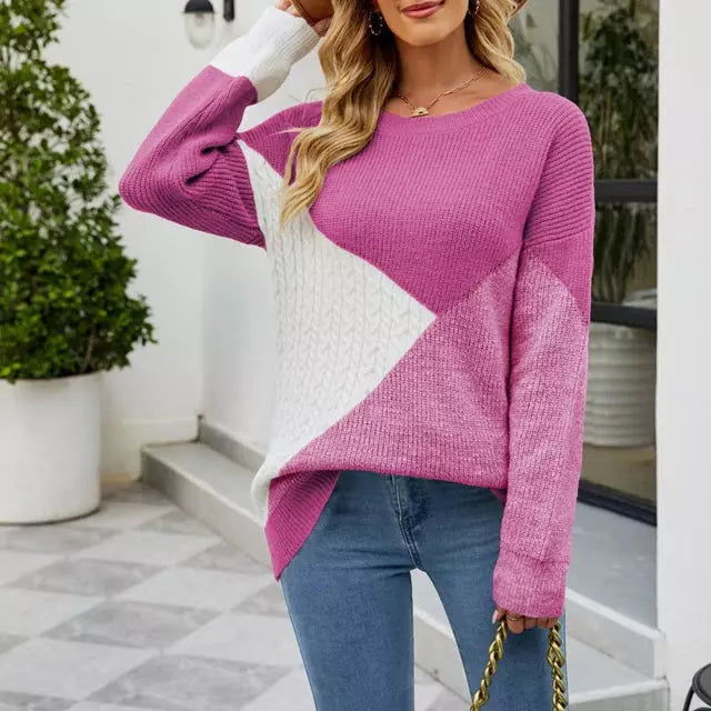 Drune | Patchwork Strickpullover mit Kreativem Muster