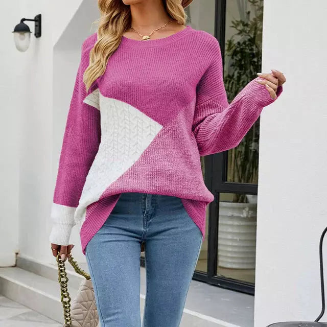 Drune | Patchwork Strickpullover mit Kreativem Muster