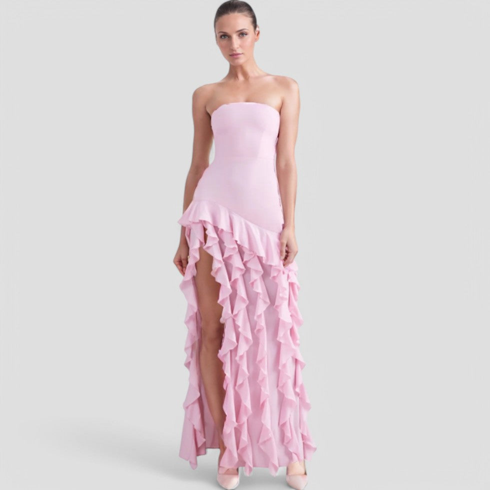 Drune | Ärmelloses Rüschenkleid Elegante Stille Luxusmode
