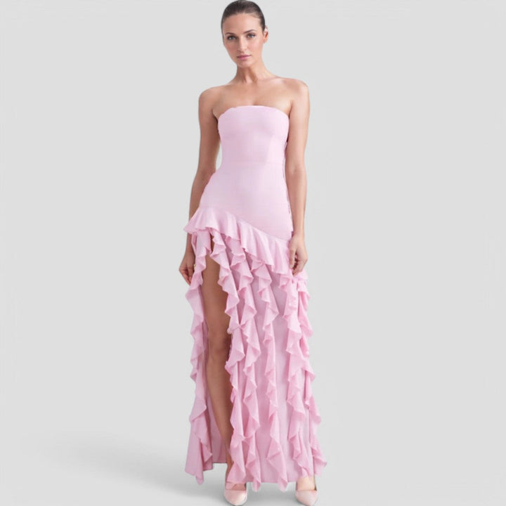 Drune | Ärmelloses Rüschenkleid Elegante Stille Luxusmode