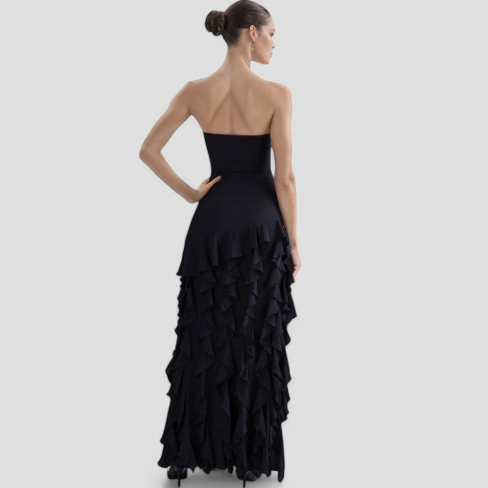 Drune | Ärmelloses Rüschenkleid Elegante Stille Luxusmode
